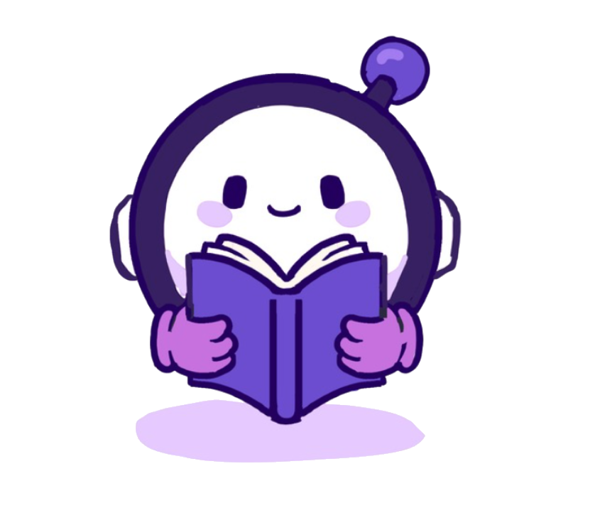 KruDent mascot reading a book